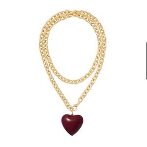 Roxanne Assoulin The Big Puffy Heart Charm Necklace - Burgundy